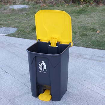 Coș de gunoi cu pedală, plastic, 100 L, cu construcție întărită, pentru bucătării comerciale și curățenie industrială