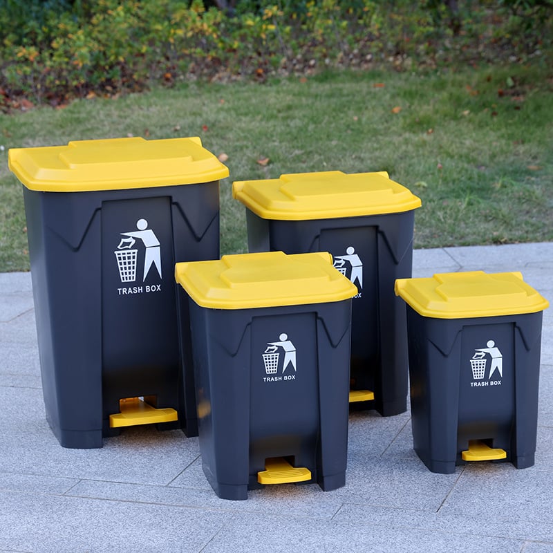 Coș de gunoi cu pedală, plastic, 100 L, cu construcție întărită, pentru bucătării comerciale și curățenie industrială