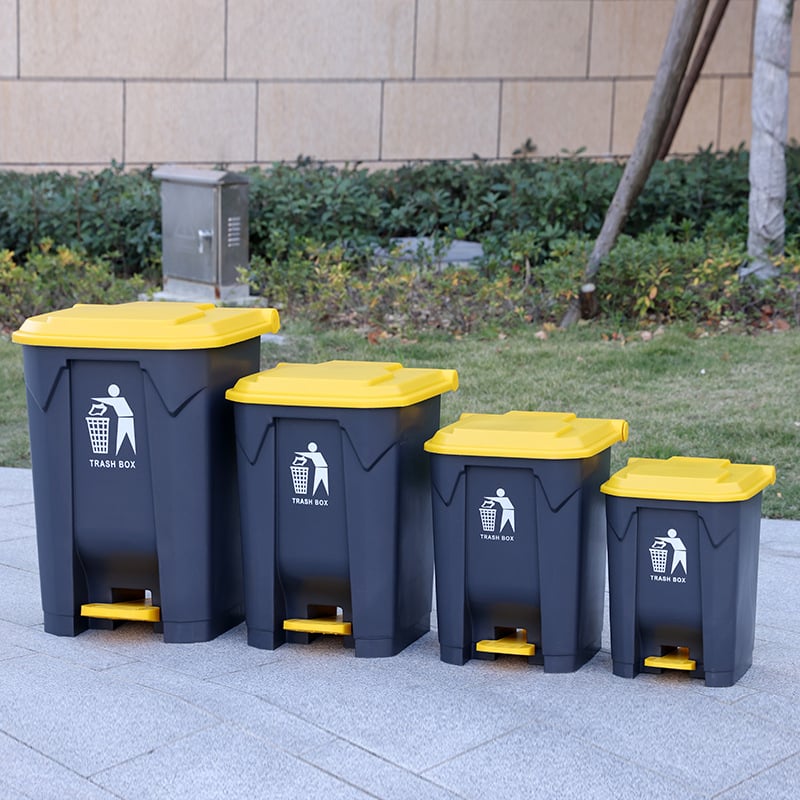Coș de gunoi cu pedală, plastic, 100 L, cu construcție întărită, pentru bucătării comerciale și curățenie industrială