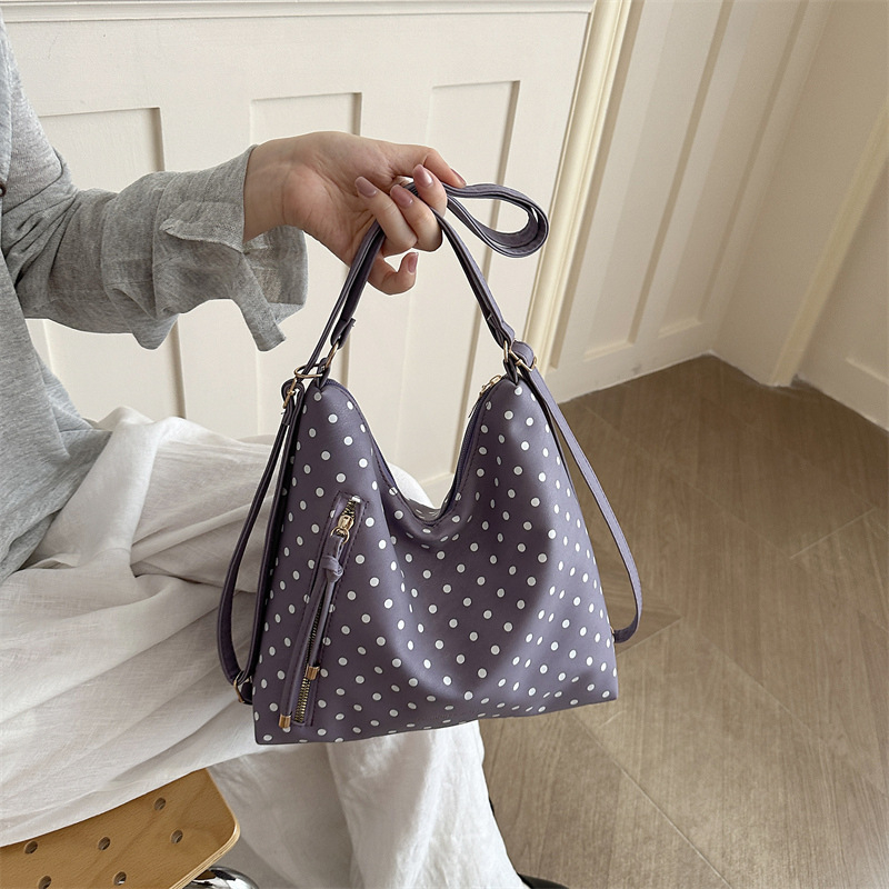 Geantă de oraș cu imprimeu buline, capacitate mare, design simplu și stilat, tote crossbody