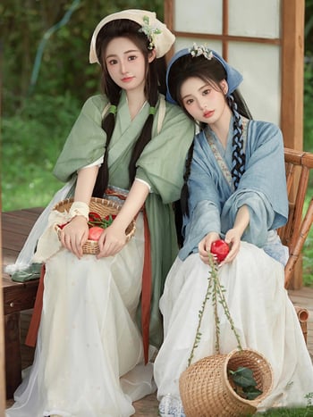 Rochie-costum în stil Wei-Jin pastoral, costum antic pentru femei adulte, purtare zilnică cu temă agricolă, ediție 2026