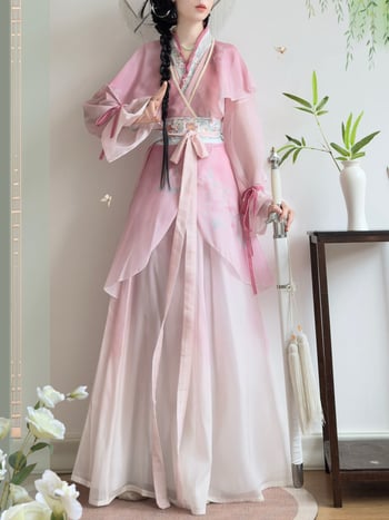 Hanfu pentru femei, în stil xianxia, cu elemente Han, design inspirat de film, proaspăt, lung, pentru primăvară și toamnă