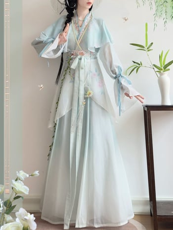 Hanfu pentru femei, în stil xianxia, cu elemente Han, design inspirat de film, proaspăt, lung, pentru primăvară și toamnă