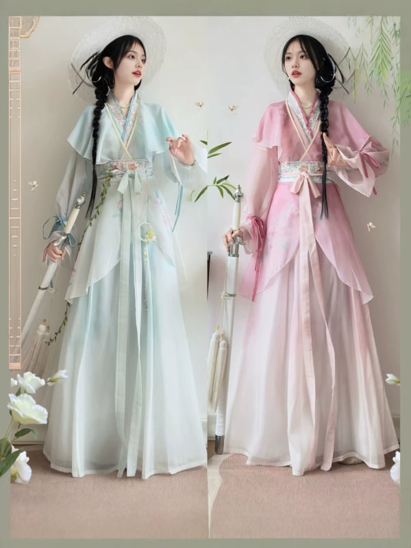 Hanfu pentru femei, în stil xianxia, cu elemente Han, design inspirat de film, proaspăt, lung, pentru primăvară și toamnă