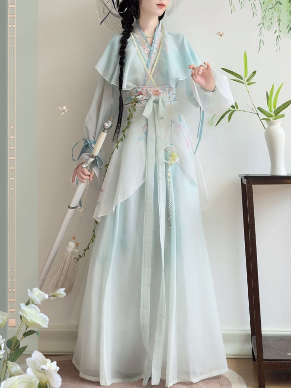 Hanfu pentru femei, în stil xianxia, cu elemente Han, design inspirat de film, proaspăt, lung, pentru primăvară și toamnă