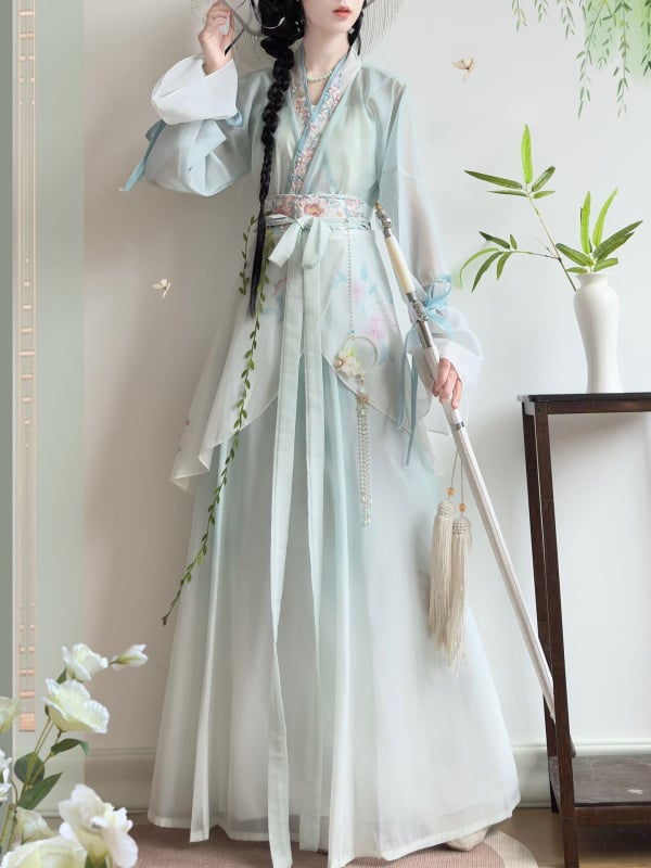 Hanfu pentru femei, în stil xianxia, cu elemente Han, design inspirat de film, proaspăt, lung, pentru primăvară și toamnă