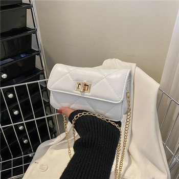 Geantă de umăr din PU cu lanț, culoare solidă, mărime medie, crossbody, închidere magnetică, primăvară-vară 2023