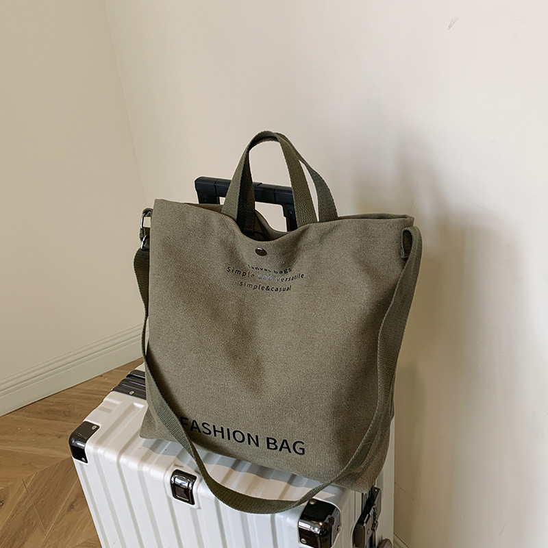 Geantă de pânză pentru femei, stil retro pentru studentă, capacitate mare, poșetă de umăr și crossbody