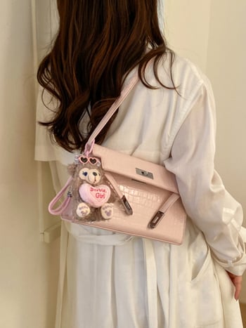 Geantă de damă în primăvara 2026, stil urban minimalist, PU, crossbody cu clapă, formă pătrată mică, dimensiune medie