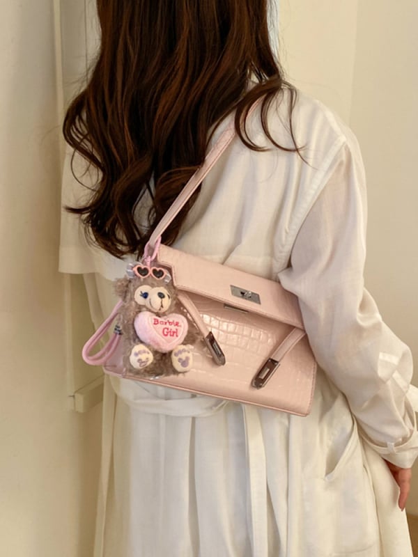 Geantă de damă în primăvara 2026, stil urban minimalist, PU, crossbody cu clapă, formă pătrată mică, dimensiune medie