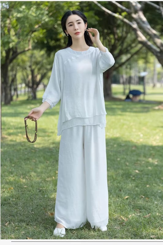 Ženska ljetna zen odjeća za laike, eterično iscjeljujuća budistička odjeća za meditaciju, odjeća za Tai Chi