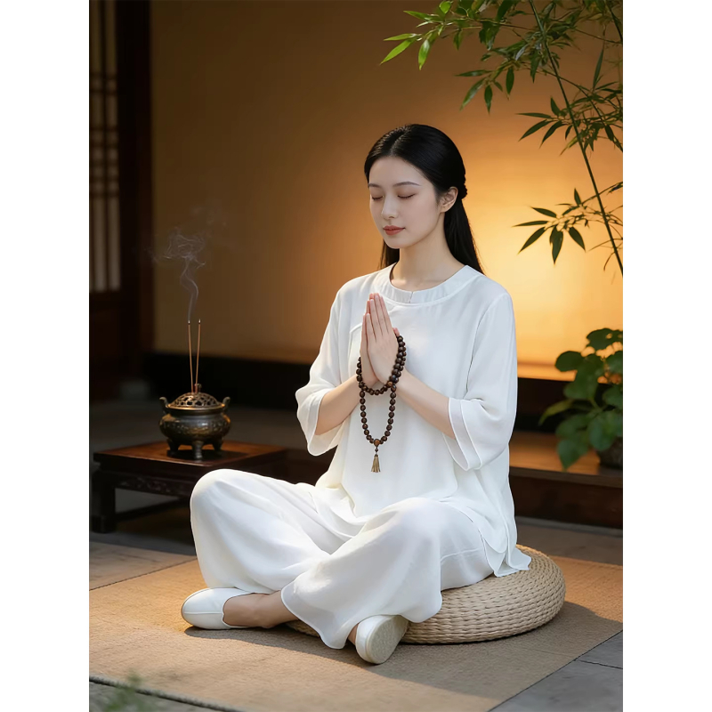 Ženska ljetna zen odjeća za laike, eterično iscjeljujuća budistička odjeća za meditaciju, odjeća za Tai Chi