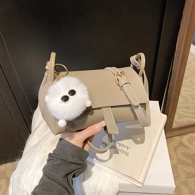 Geantă crossbody pentru femei, 2025 nou model, design de nișă, stil pernă, culoare solidă, PU