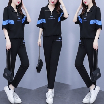 Set sport pentru femei, vară 2024 — hanorac lejer și pantaloni, croială largă, plus size
