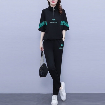 Set sport pentru femei, vară 2024 — hanorac lejer și pantaloni, croială largă, plus size