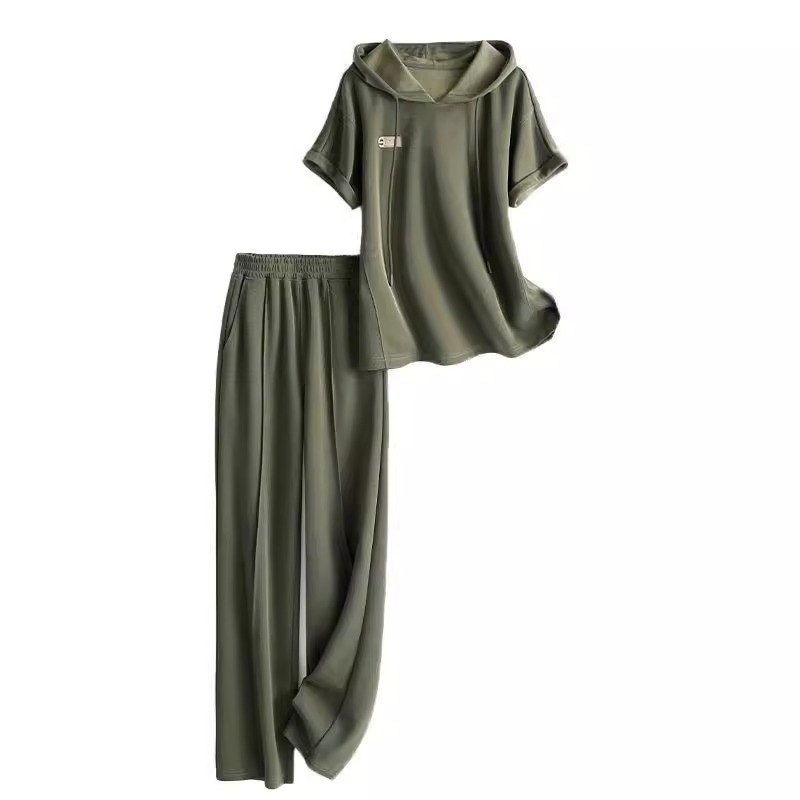 Set de două piese pentru femei: hanorac cu glugă și pantaloni, stil casual simplu, primăvara 2024