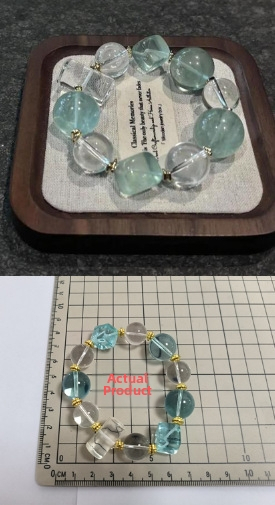 Náramok z bieleho kryštálu so zeleným fluoritom, unisex jednoradový šperk, elegantný doplnok.