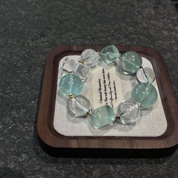 Brățară din cristal alb cu fluorit verde, șir unic, unisex, bijuterie elegantă