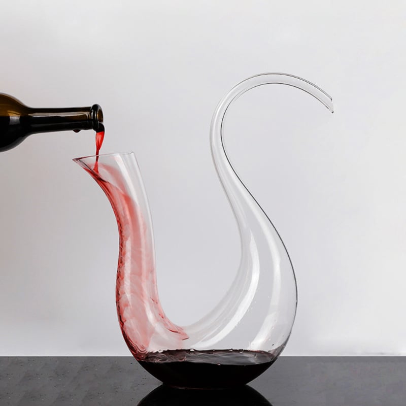 Decantor de vin din cristal fără plumb, cu logo personalizat, turnare manuală, corp monobloc, design creativ