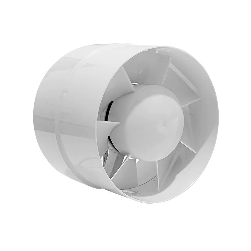 Ugrađeni kupaonski ventilator za zidne kanale, cijevnog tipa, tih i snažan, ABS kućište, 220V, 50Hz, 15W, veličine 4 i 6 inča