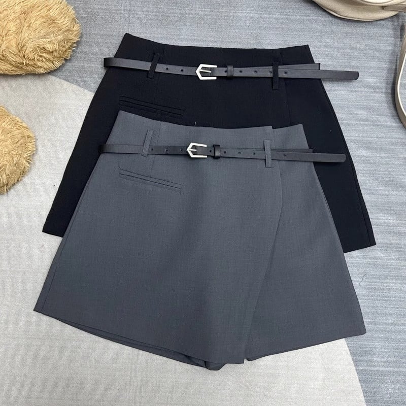 Fustă-pantalon irregulară pentru femei, toamnă-iarnă, talie înaltă, inspirată de blazer, versatilă, siluetă în linie A