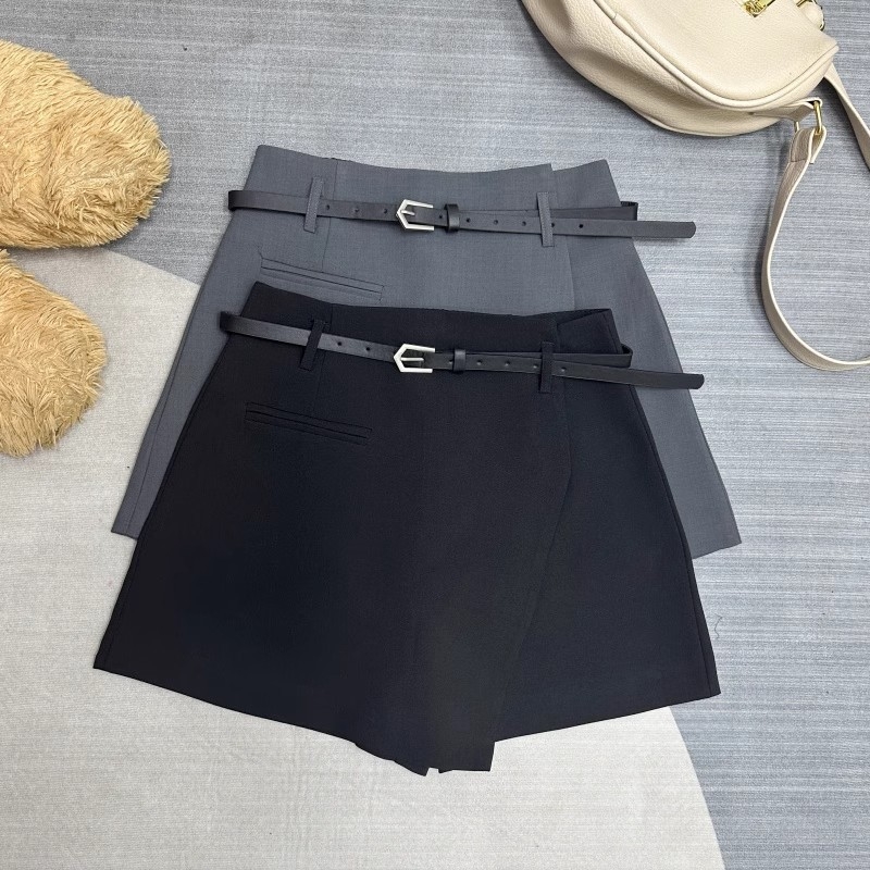 Fustă-pantalon irregulară pentru femei, toamnă-iarnă, talie înaltă, inspirată de blazer, versatilă, siluetă în linie A