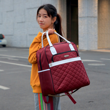 Ruksak s kotačićima za školu i putovanja, 20-35 L, unisex, geometrijski uzorak, Oxford tkanina