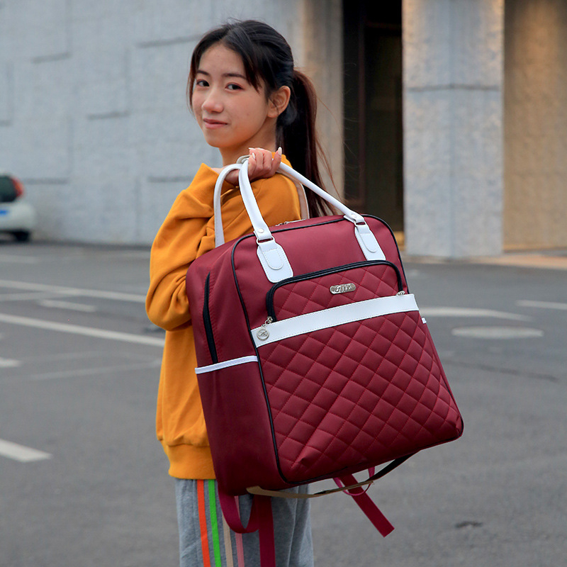 Ruksak s kotačićima za školu i putovanja, 20-35 L, unisex, geometrijski uzorak, Oxford tkanina