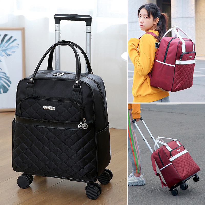 Ruksak s kotačićima za školu i putovanja, 20-35 L, unisex, geometrijski uzorak, Oxford tkanina