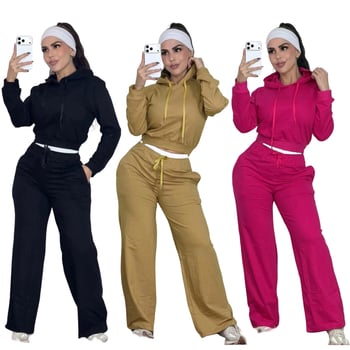 Hanorac cu fermoar brodat cu literă, pantaloni largi cu talie dublă, model 3D, iarnă 2025