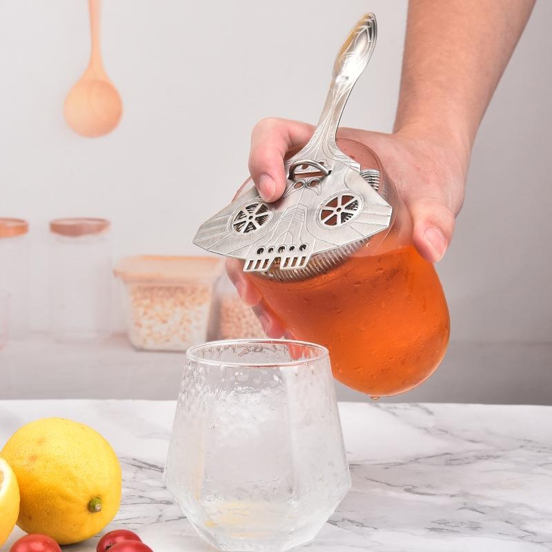 Lingură-filtru pentru gheață din oțel inoxidabil 304, pentru cocktailuri, unelte de bar