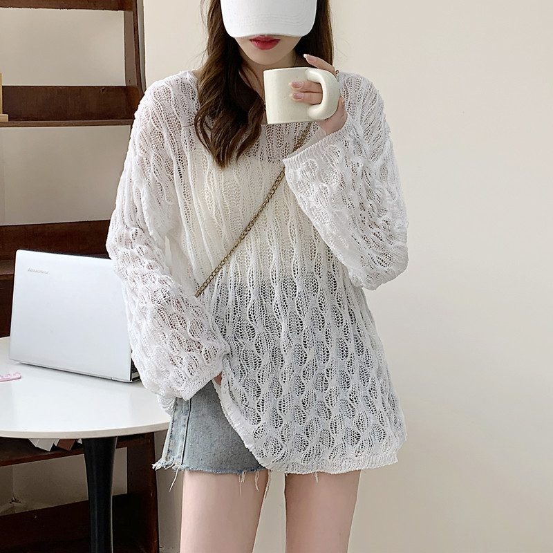 2026 stil coreean nou: pulover tricot fin, lejer, cu decupaje, pentru femei, top casual cu decolteu în V
