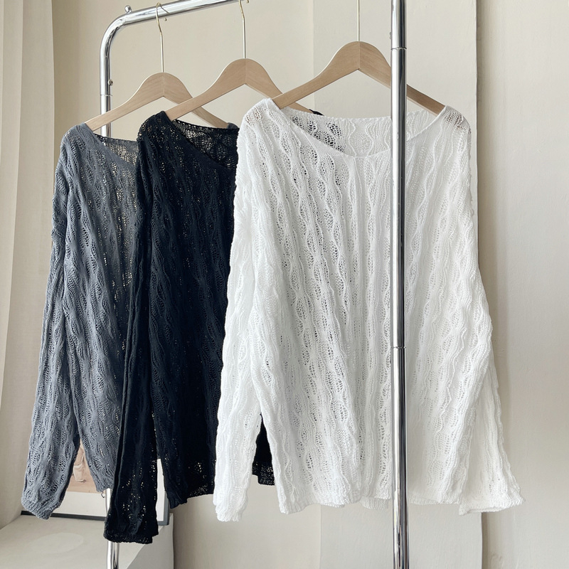 2026 stil coreean nou: pulover tricot fin, lejer, cu decupaje, pentru femei, top casual cu decolteu în V