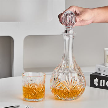 Decantor din sticlă, în stil european, pentru whisky și vin, 750 ml
