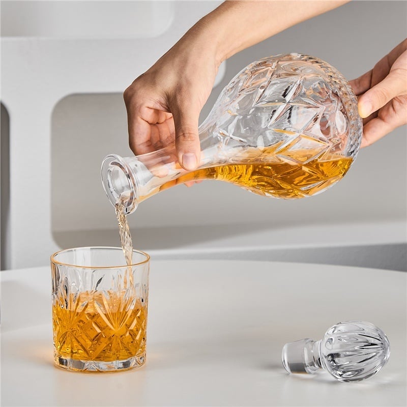 Decantor din sticlă, în stil european, pentru whisky și vin, 750 ml