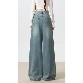 Jeans pentru femei cu talie înaltă, croială largă, formă de pară, mărime plus, început de toamnă, stil retro, lejer, lungime până la podea