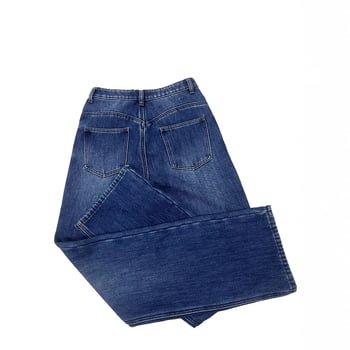 Jeans dama cu croială dreaptă, talie înaltă, denim casual cu spălare