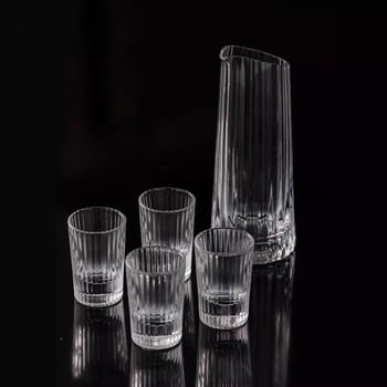 Set decantator cu cioc de turnare și pahar de măsurare cu scară, sticlă borosilicat de înaltă rezistență, 101–200 ml, pentru uz casnic și hotelier
