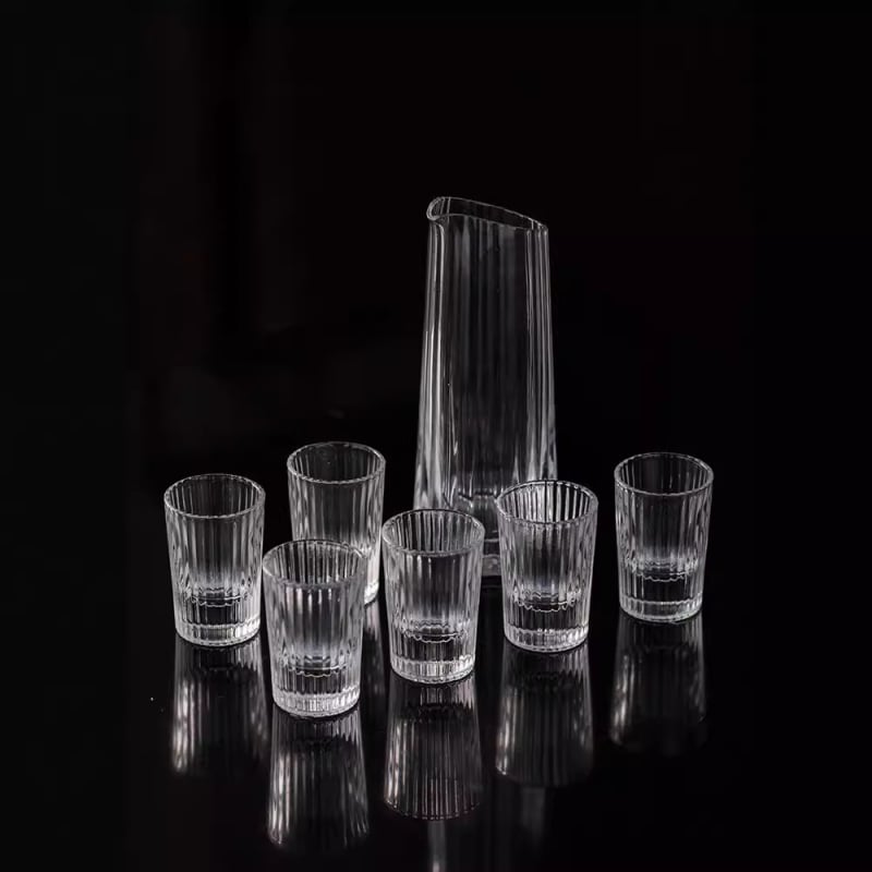 Set decantator cu cioc de turnare și pahar de măsurare cu scară, sticlă borosilicat de înaltă rezistență, 101–200 ml, pentru uz casnic și hotelier
