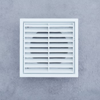 Capac de ventilare baie și bucătărie cu protecție la ploaie și grilă cu lamele