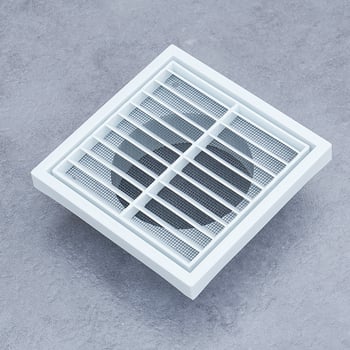 Capac de ventilare baie și bucătărie cu protecție la ploaie și grilă cu lamele
