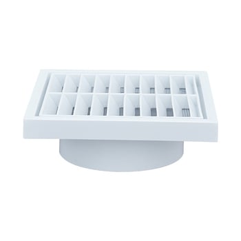 Capac de ventilare baie și bucătărie cu protecție la ploaie și grilă cu lamele