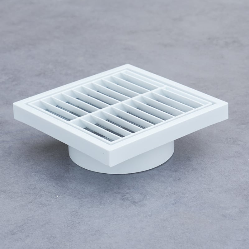 Capac de ventilare baie și bucătărie cu protecție la ploaie și grilă cu lamele