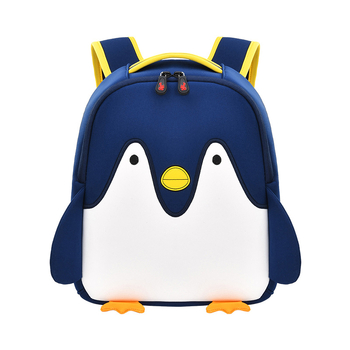 Rucsac unisex pentru grădiniță, cu imprimeu pinguin și logo imprimat, respirabil, ușor și design anti-pierdere