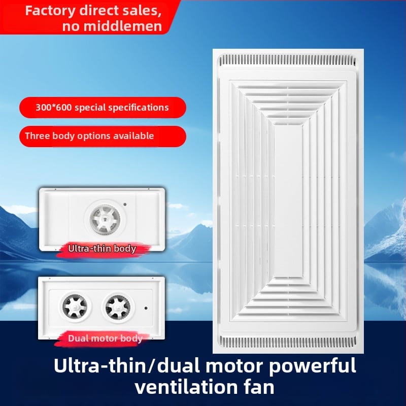 Zhengye Zhuying integrirani stropni ventilator za kupaonicu i kuhinju, snažan, 300x600 mm, ugrađen 30x60
