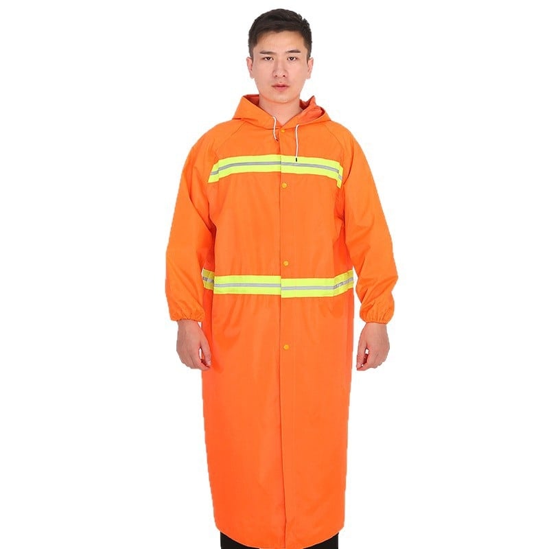 Pelerină impermeabilă reflectorizantă lungă pentru servicii de salubritate, bărbați, XXL, poncho de patrulare