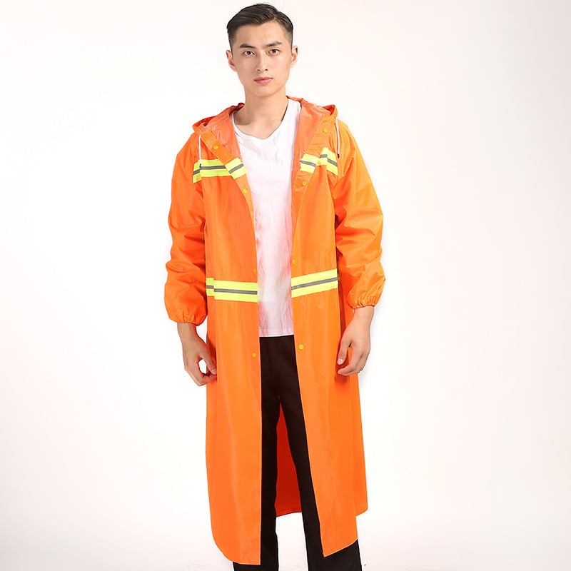 Pelerină impermeabilă reflectorizantă lungă pentru servicii de salubritate, bărbați, XXL, poncho de patrulare
