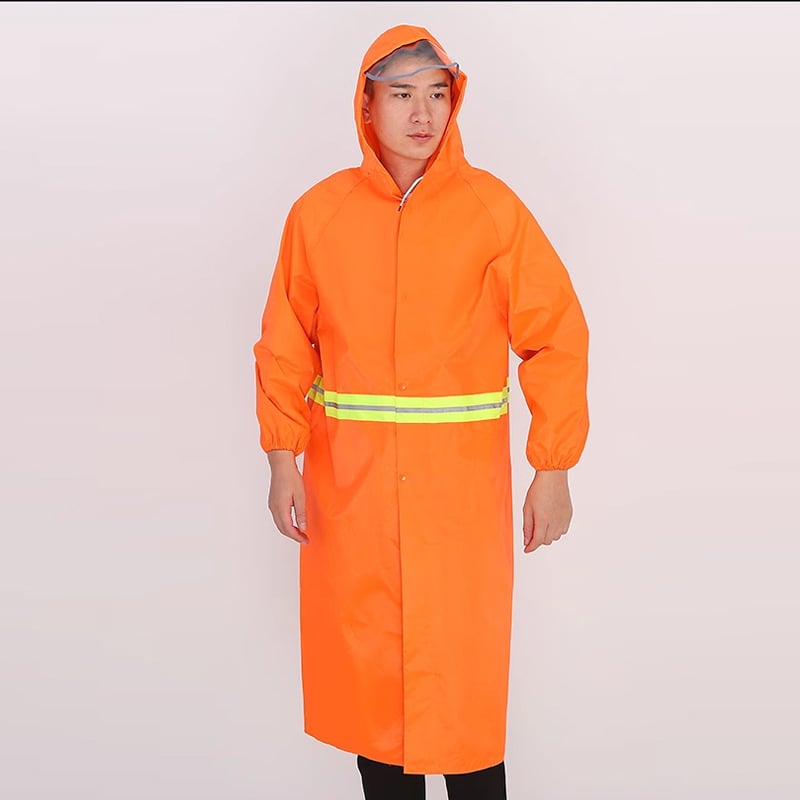 Pelerină impermeabilă reflectorizantă lungă pentru servicii de salubritate, bărbați, XXL, poncho de patrulare