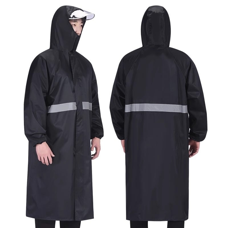 Pelerină impermeabilă reflectorizantă lungă pentru servicii de salubritate, bărbați, XXL, poncho de patrulare