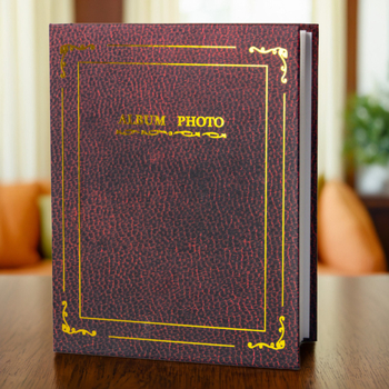 Album foto 4x6 inch, 100 pagini intercalate, stil european clasic, copertă cu folie aurie, album pentru copii
